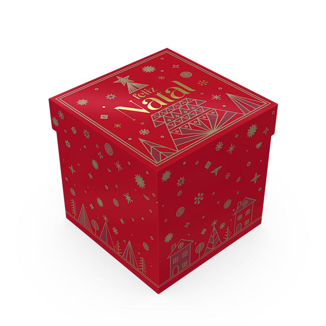Caixa Cubo com Tampa 13x13x13 – Brilhos de Natal