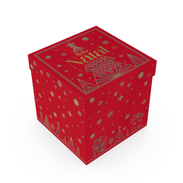 Caixa Cubo com Tampa 15x15x15 – Brilhos de Natal