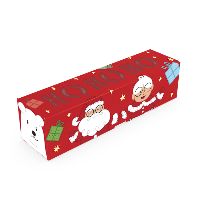 Caixa Ho Ho Ho com Visor 4 Doces – Natal Divertido