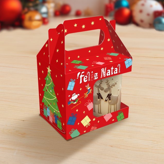 Caixa Maleta para Caneca – Natal Divertido