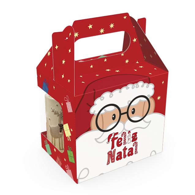 Caixa Maleta para Caneca – Natal Divertido