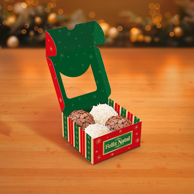 Caixa Practice com Visor 4 Doces – Feliz Natal