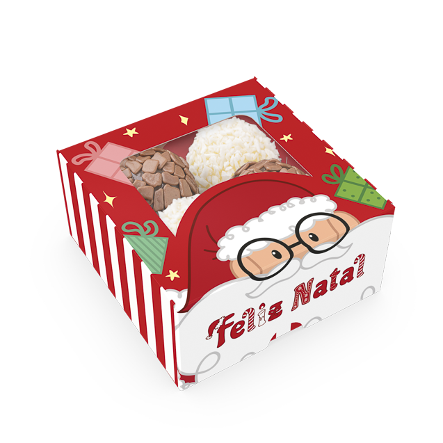 Caixa Practice com Visor 4 Doces – Natal Divertido
