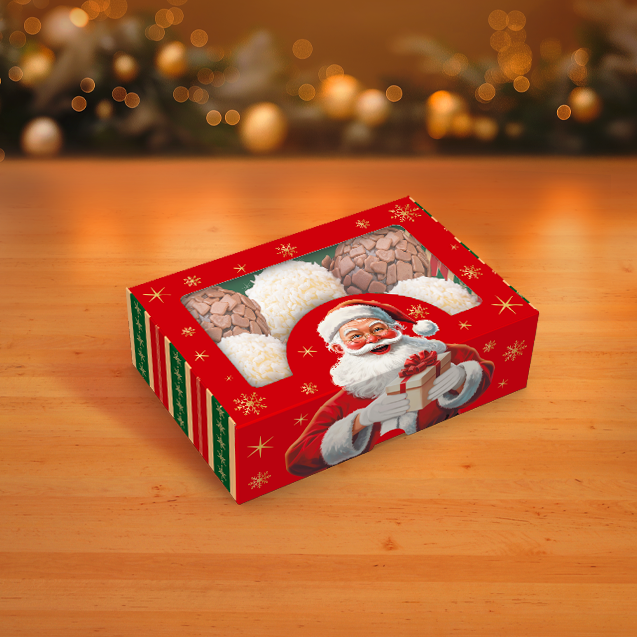 Caixa Practice com Visor 6 Doces – Feliz Natal