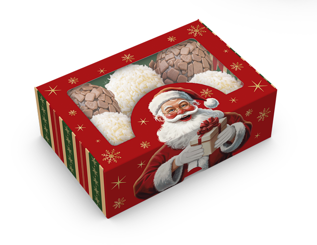 Caixa Practice com Visor 6 Doces – Feliz Natal