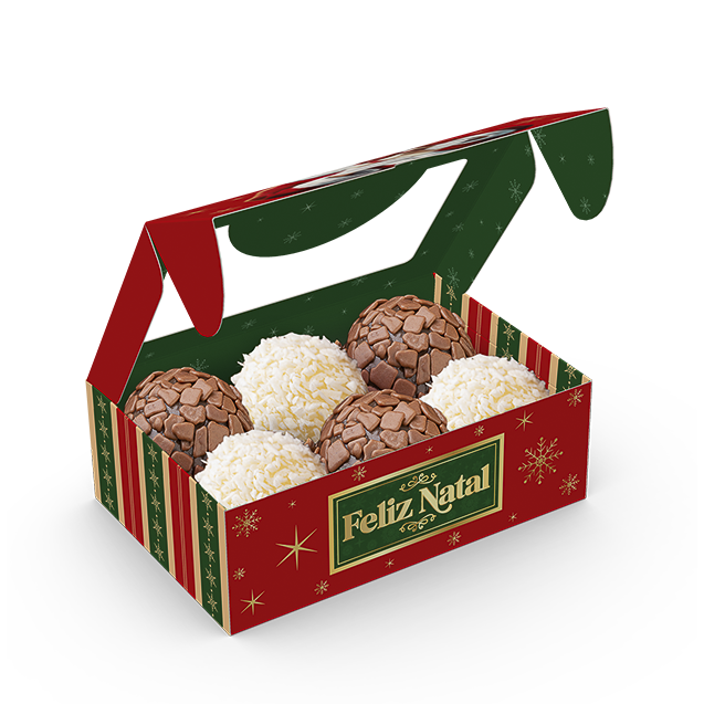 Caixa Practice com Visor 6 Doces – Feliz Natal