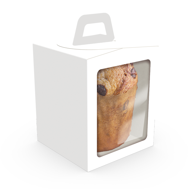 Caixa Soft com Visor Mini Panetone – Branco