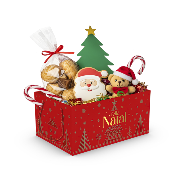 Cesta Caixote com Alça – Brilhos de Natal