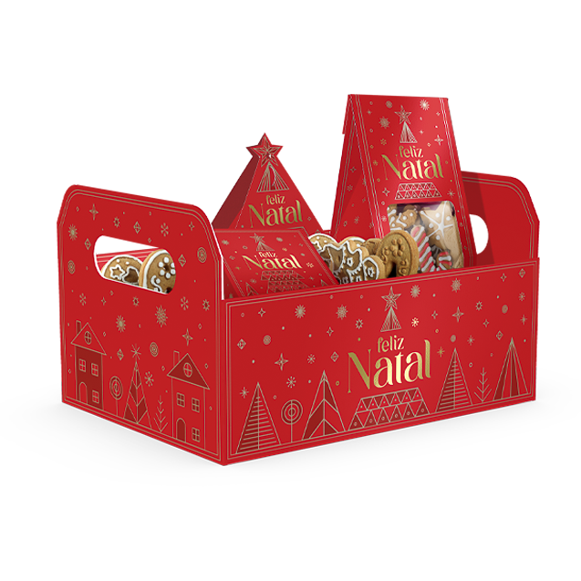 Cesta Caixote G – Brilhos de Natal