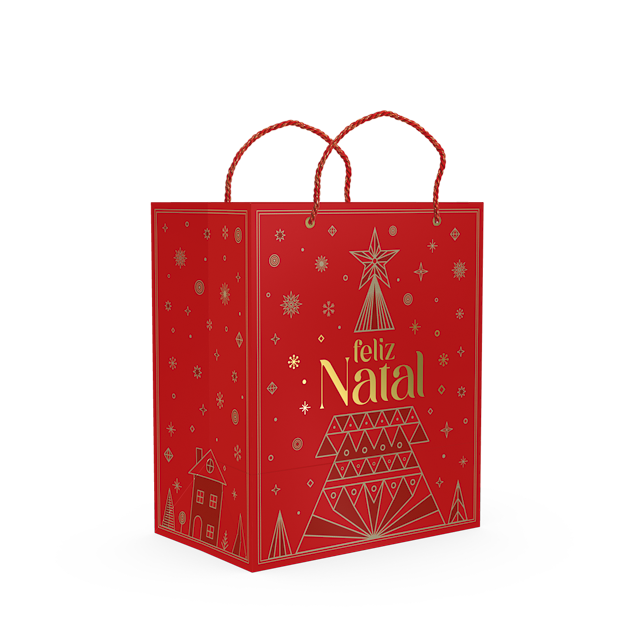 Sacola com Visor Janela – Brilhos de Natal