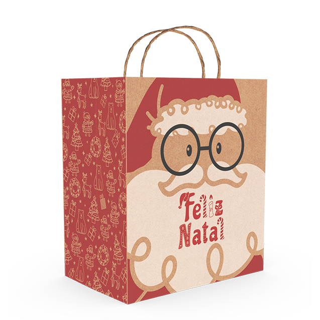 Sacola Kraft G Delivery – Natal Divertido