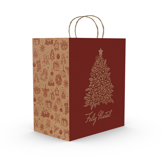 Sacola Kraft G Delivery – Presente de Natal