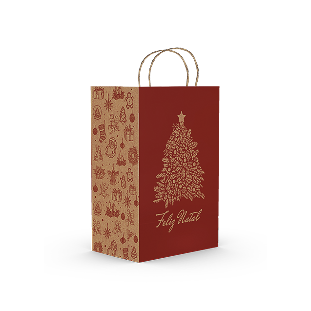 Sacola Kraft M Delivery – Presente de Natal