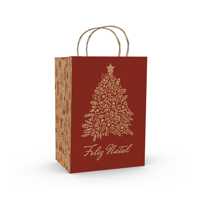 Sacola Kraft P Delivery – Presente de Natal