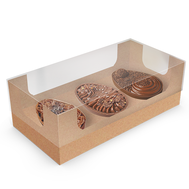 Caixa Encanto 3 Mini Ovos 50G Kraft – Páscoa Essencial