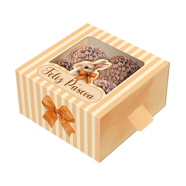 Caixa Gaveta 4 Doces com Visor – Páscoa Encantada