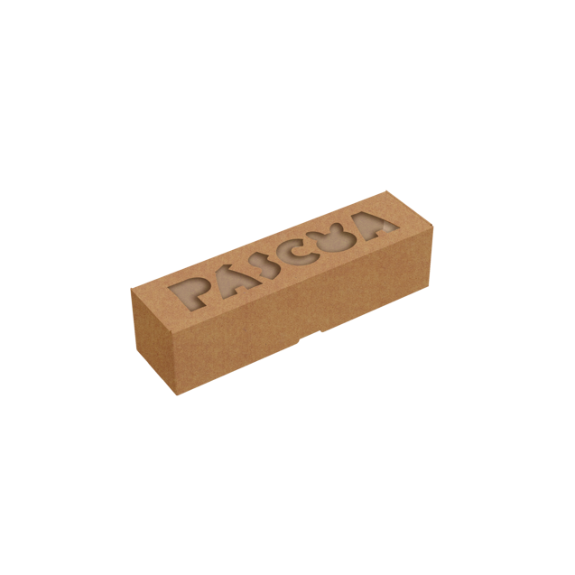 Caixa Páscoa 4 Doces com Visor Kraft – Páscoa Essencial