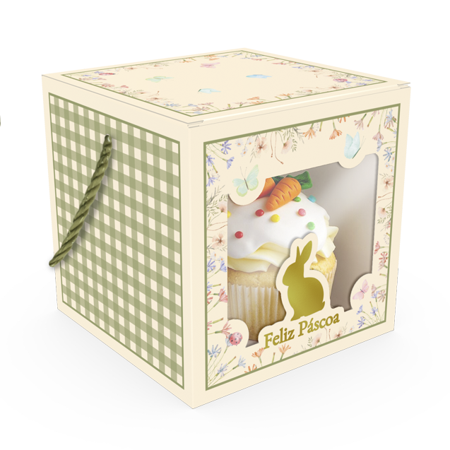 Caixa com Alça e Visor – Páscoa Florescer