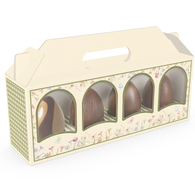 Maleta 4 Mini Ovos com Visor – Páscoa Florescer