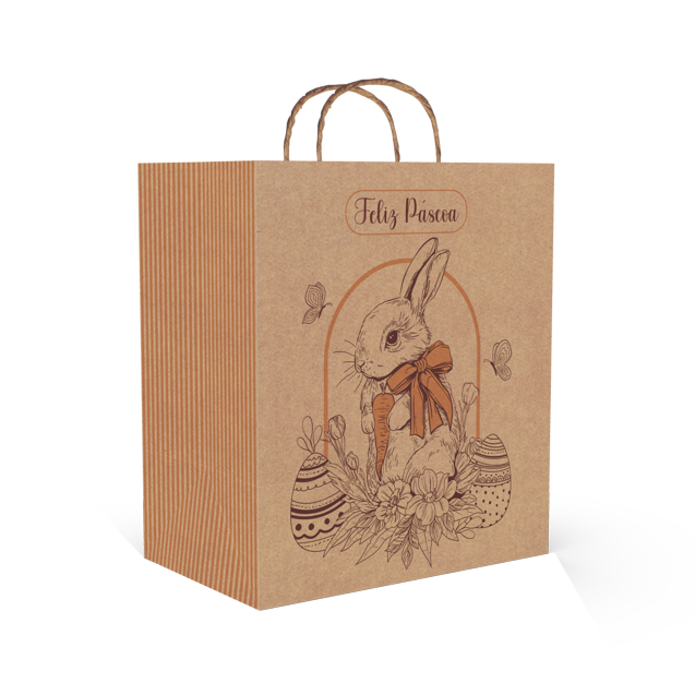 Sacola Kraft Delivery G – Páscoa Encantada