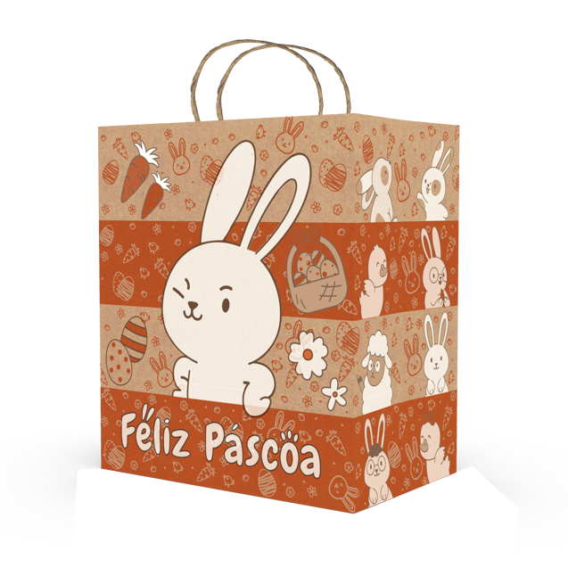 Sacola Kraft Delivery G – Páscoa Diversão