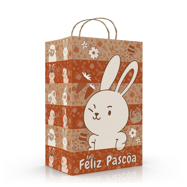 Sacola Kraft Delivery M – Páscoa Diversão